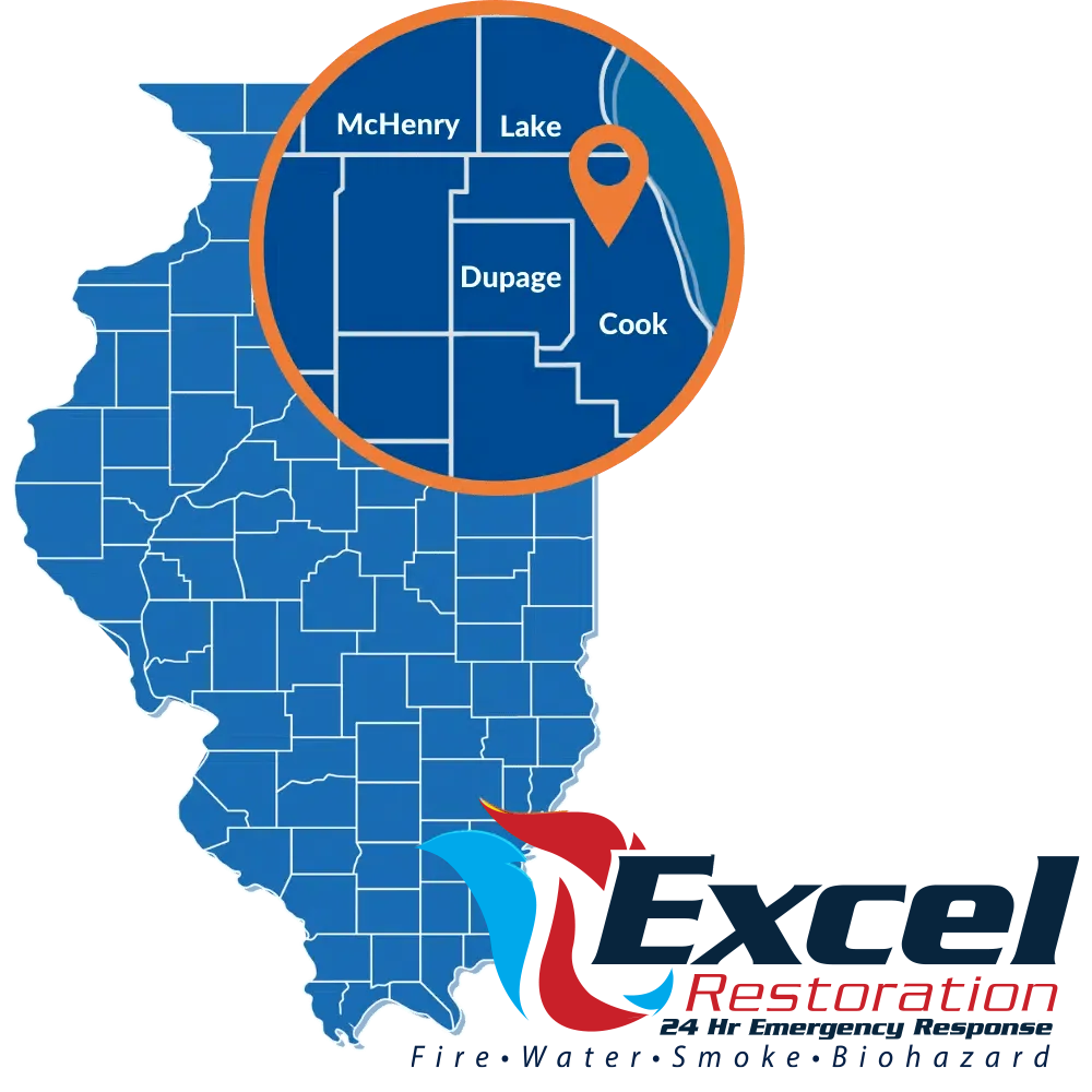 Excel Restoration Service Area Map - Illinois